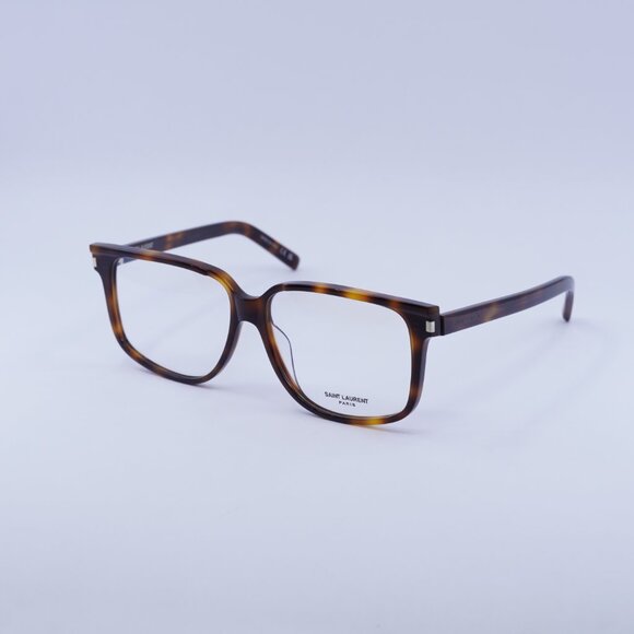 Saint Laurent SL599OPT 002 Eyeglasses Dark Havana 58mm Square Frame - Picture 1 of 11